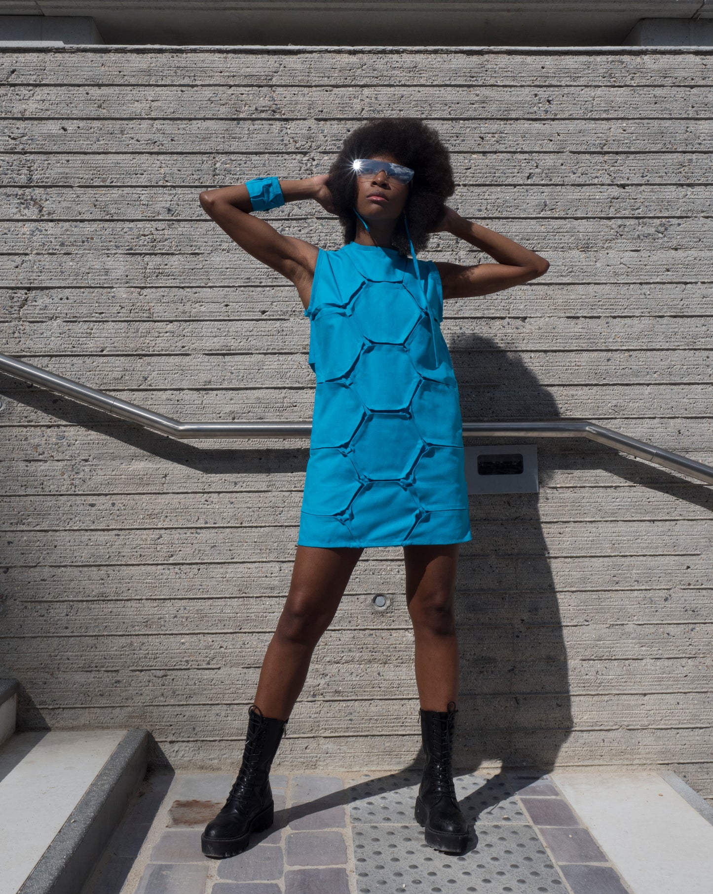 Robe Laurie-Gami Collection HoneyComBlue Héxagonale